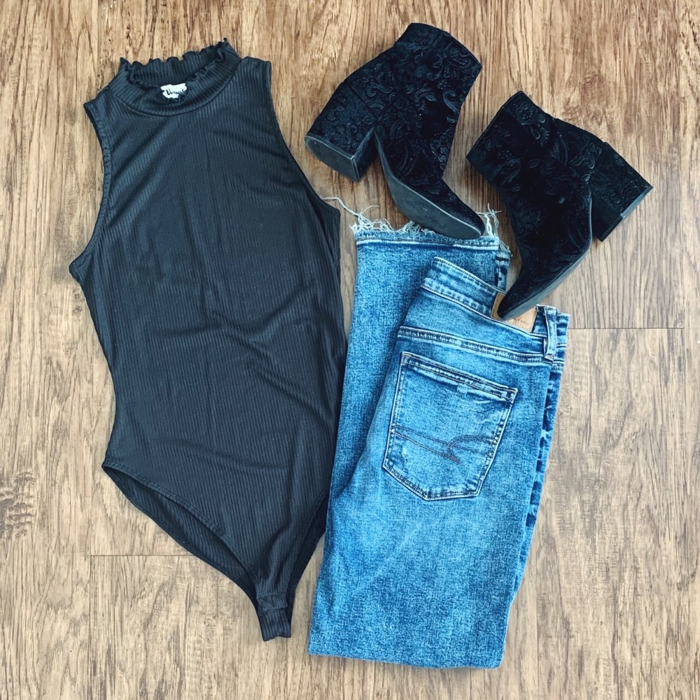Vernacular Aster bodysuit in black